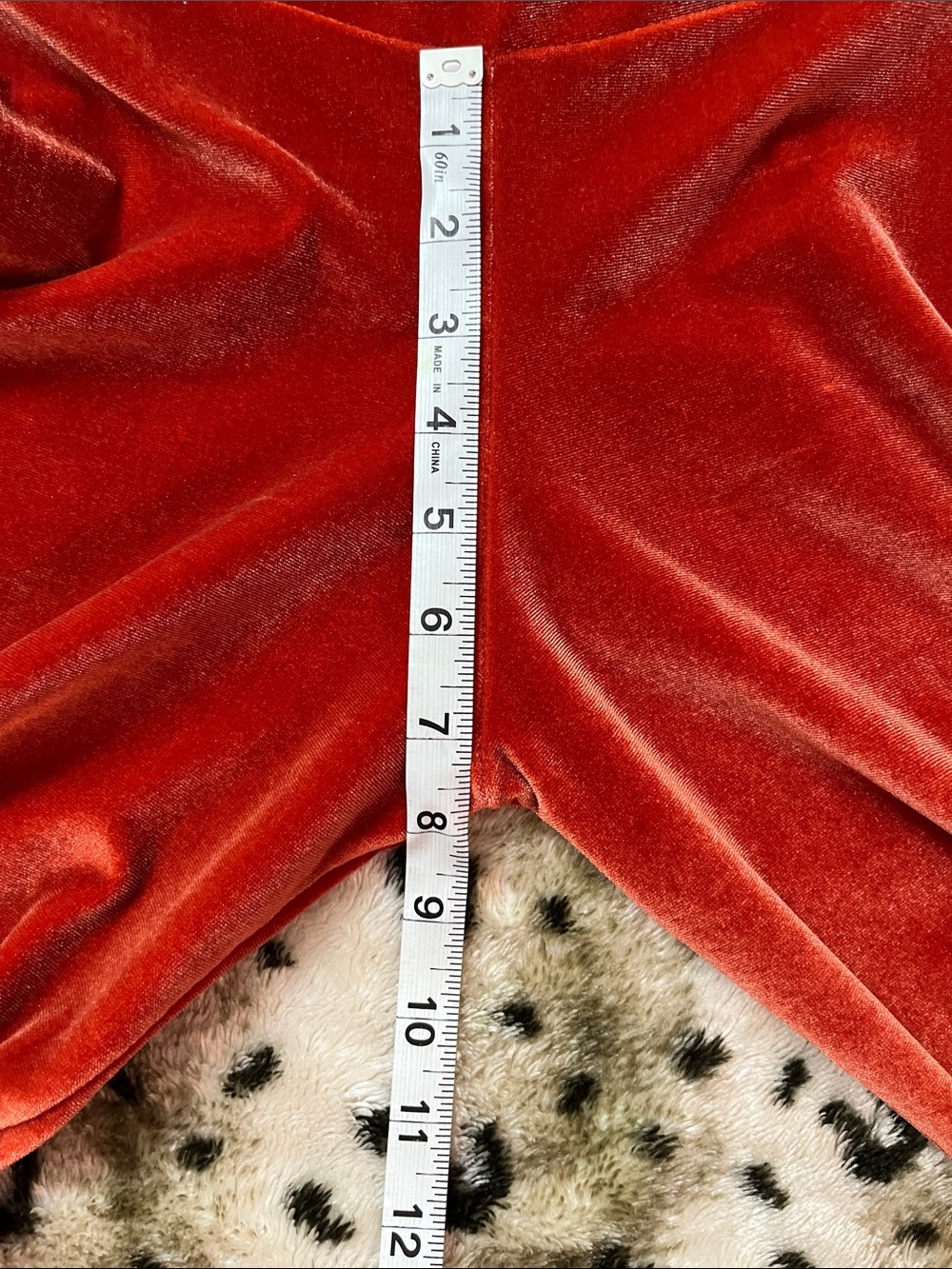 Amber-Orange Velvet High-Waist Flare Pants - Picture 6 of 9